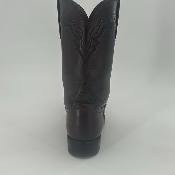 Lucchese Classic Handmade Black Cherry Leather Majestic Roper Boots Mens 7.5 B main image 5